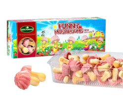 Jemné sušenky Houbičky s jahodovou příchutí 170g Miltonas