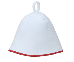 Čepice na banju(saunu) Comfort bílo-červená