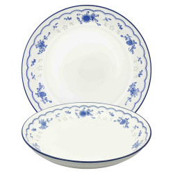 Porcelánový talíř „Květinový vzor“, 20,4×4cm, 630ml