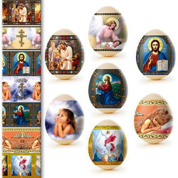 Nálepky na vejce 7ks Různé druhy