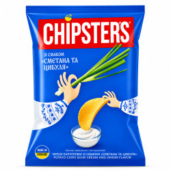 Chipsy se smetanovou a cibulovou příchutí 120g Chipsters