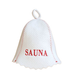 Čepice na banju(saunu) Sauna bílo-červená