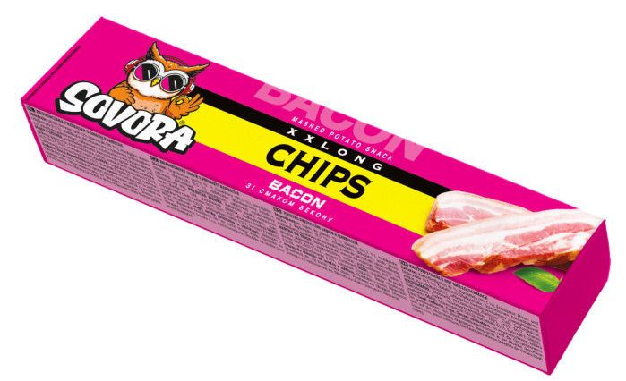 detail Bramborové chipsy s příchutí slaniny 50g Sovora