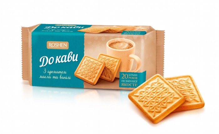 detail Sušenky ke kavě maslovi Roshen 185g
