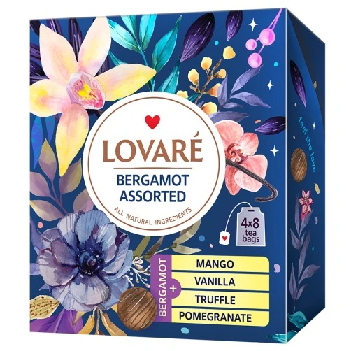 detail Černý čaj Assorti bergamot 64g (32*2g) LOVARÉ