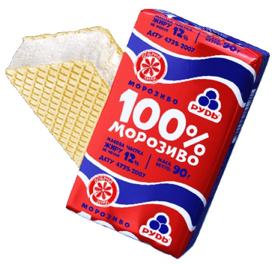 detail Zmrzlina 100% plombir sendvič 90g RUD