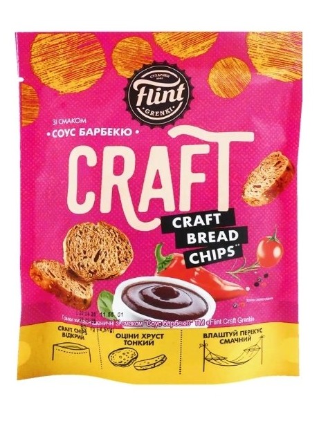 detail Krutony s příchutí Barbecue omáčka 80g Flint Craft Grenki