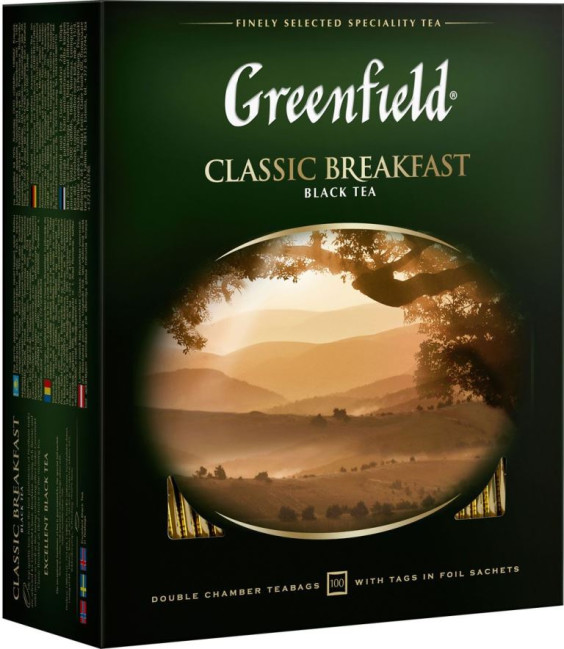 detail Černý čaj Klassik Breakfast 200g (100×2g) Greenfield