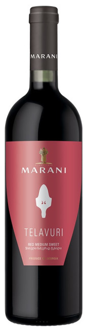 detail Červené polosladké víno Telavuri 0,75l Marani