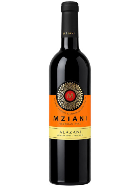detail Červené polosladké víno Alazani 0,75L Mziani
