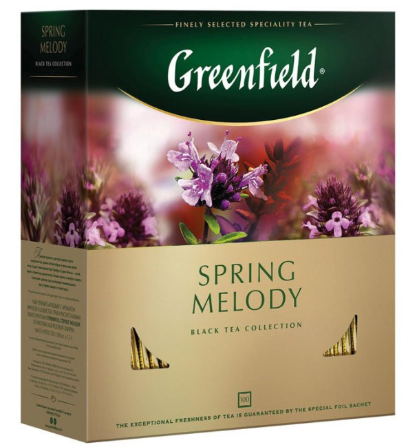 detail Černý čaj Spring Melody 150g (100×1,5 g) Greenfield