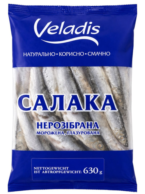 detail Mražená salaka nečištěná, glazovaná 630g Veladis