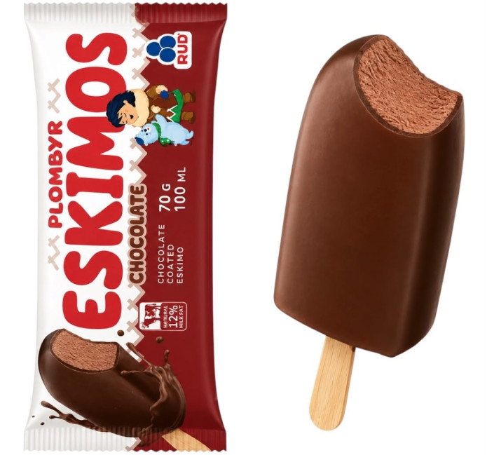 detail Zmrzlina čokoládová ESKIMOS v čokoládové polevě 70g RUD