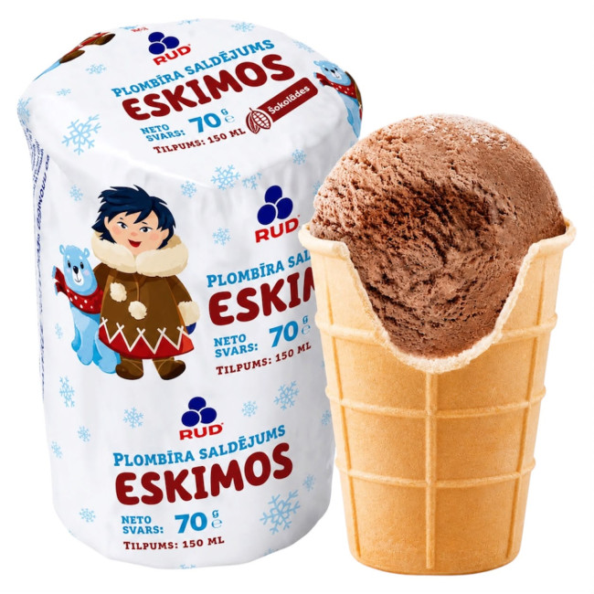 detail Zmrzlina čokoládový plombir Eskimos 65g Rud
