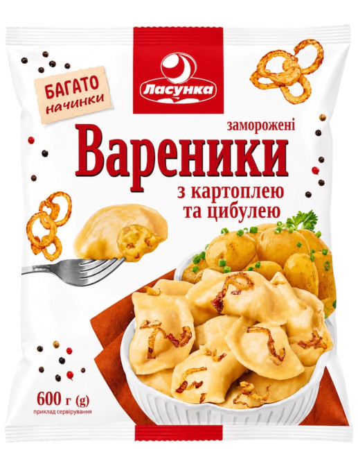 detail Vareniky s bramborovou náplní a smaženou cibulkou 600g Lasunka