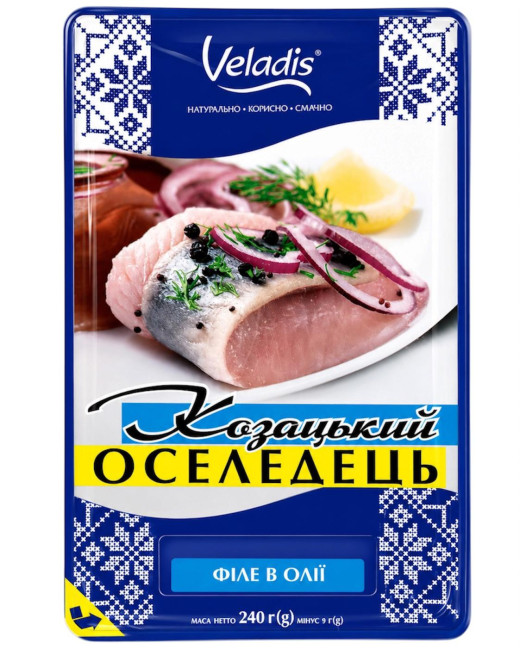detail Kozácký sleď filet bez kůže v oleji 240g Veladis