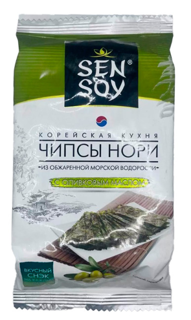 detail Čipsy z nori s olivovým olejem 4,5g SenSoy