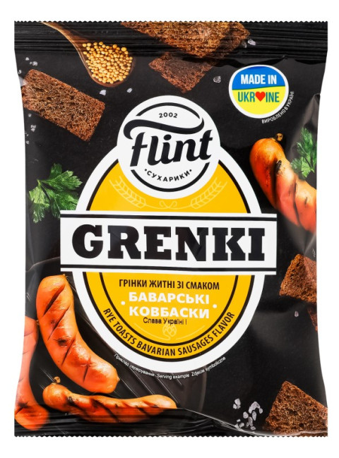 detail Grenky s příchutí bavorské klobásky 70g Flint
