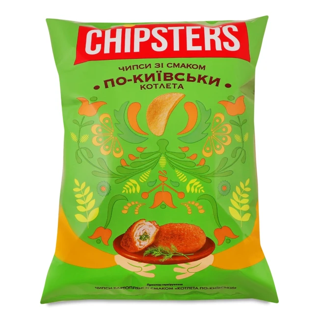 detail Bramborové chipsy s příchutí Kijevský řízek 100g Chipsters