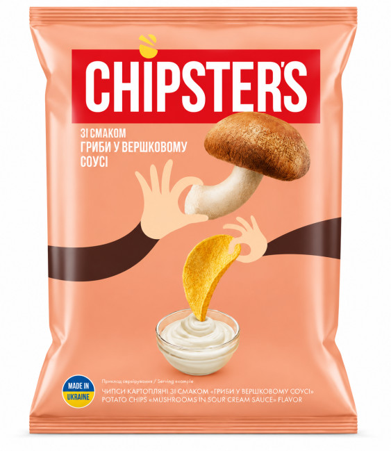 detail Bramborové chipsy s příchutí hub se smetanou 100 g Chipsters