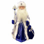 náhled Figurka Děda Mráze v modro-bílé se stříbrem, s oddělením na cukrovinky a dárky, 40cm